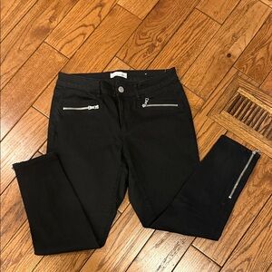 LOFT Black Skinny Jeans with Zip Accents